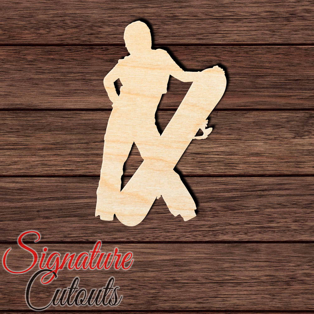 Female Snowboarder 002 Shape Cutout in Wood, Acrylic or Acrylic Mirror - Signature Cutouts