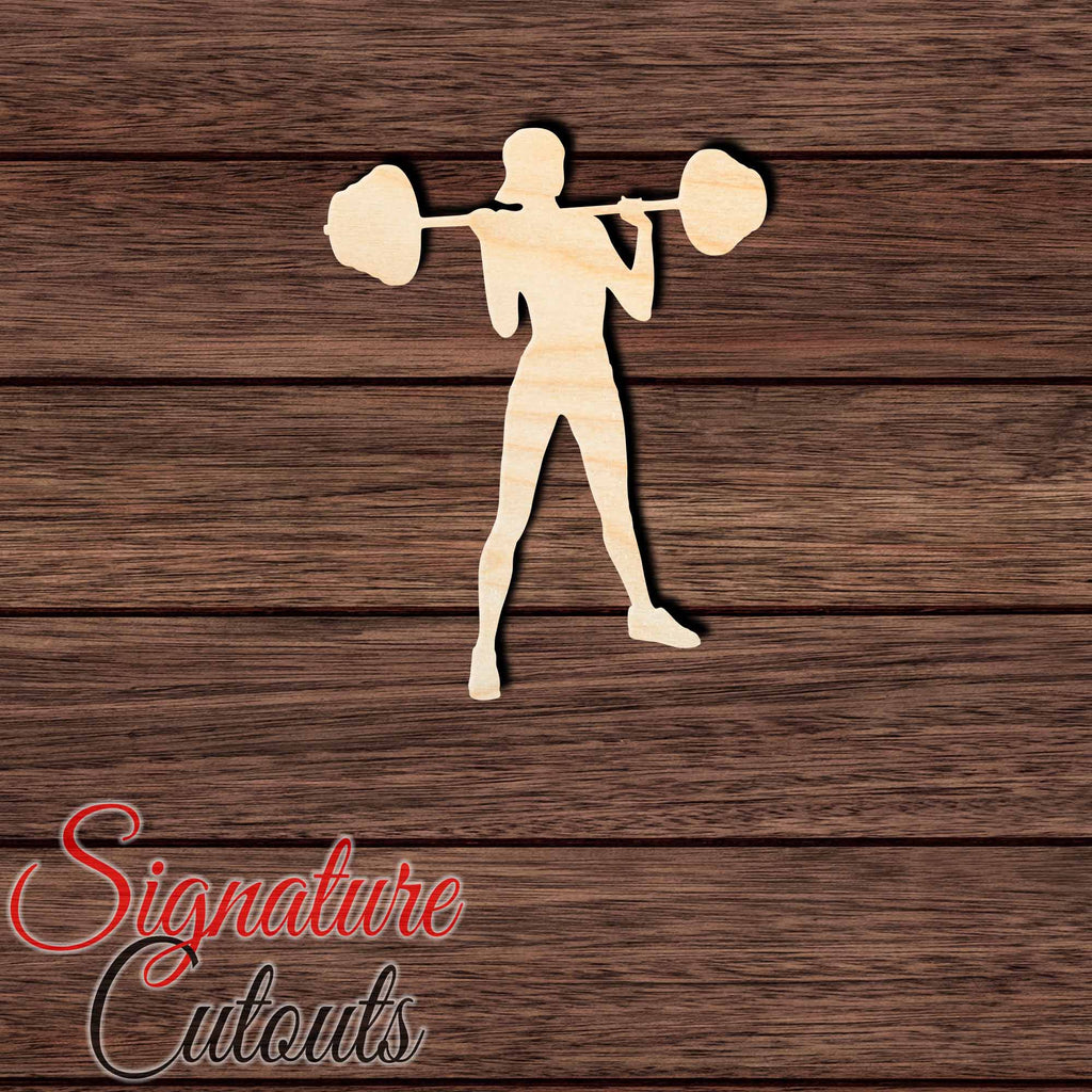 Female Weightlifter 002 Shape Cutout in Wood, Acrylic or Acrylic Mirror - Signature Cutouts