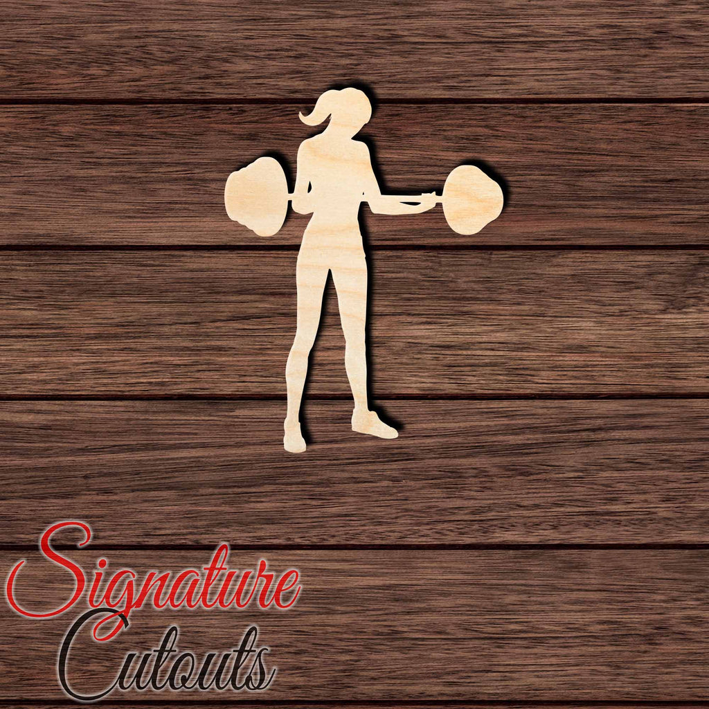 Female Weightlifter 003 Shape Cutout in Wood, Acrylic or Acrylic Mirror - Signature Cutouts