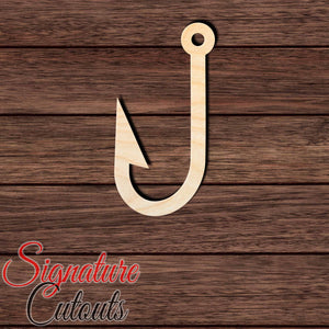 Fishing Hook 001 Shape Cutout in Wood, Acrylic or Acrylic Mirror - Signature Cutouts