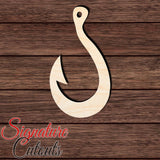 Fishing Hook 002 Shape Cutout in Wood, Acrylic or Acrylic Mirror Craft Shapes & Bases Signature Cutouts