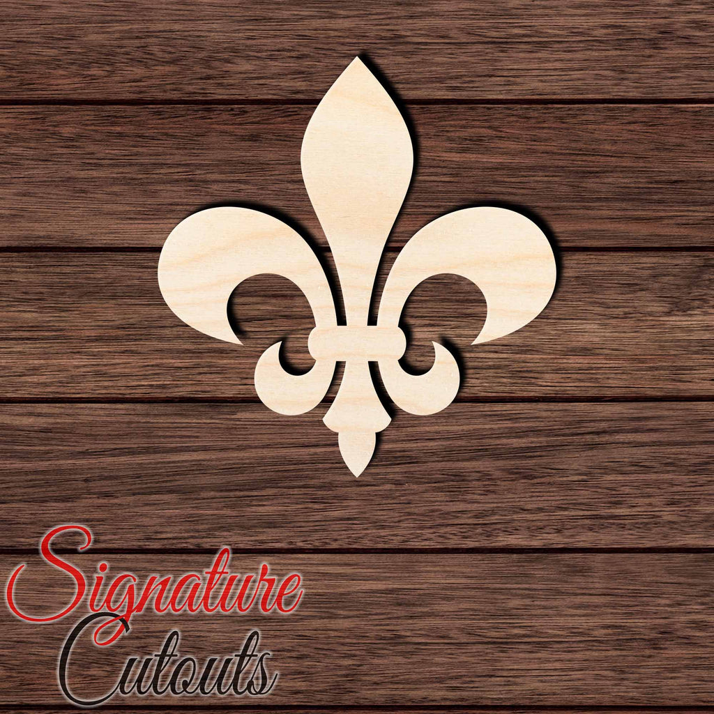 Fleur De Lis 002 Shape Cutout in Wood, Acrylic or Acrylic Mirror - Signature Cutouts
