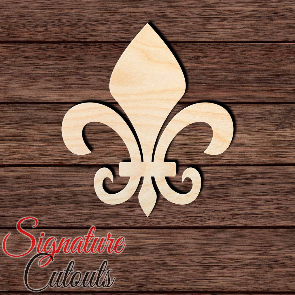 Fleur De Lis 004 Shape Cutout in Wood, Acrylic or Acrylic Mirror - Signature Cutouts