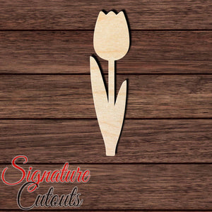 Flower 010 Tulip Shape Cutout in Wood, Acrylic or Acrylic Mirror - Signature Cutouts