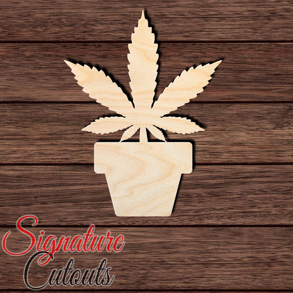 Flower Pot 004 Shape Cutout in Wood Craft Shapes & Bases Signature Cutouts