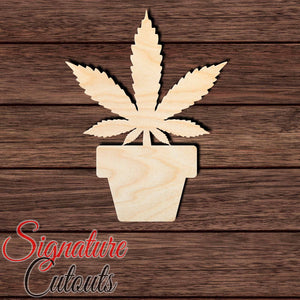 Flower Pot 004 Shape Cutout in Wood Craft Shapes & Bases Signature Cutouts