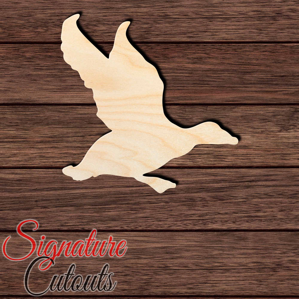 Flying Duck 002 Shape Cutout in Wood, Acrylic or Acrylic Mirror - Signature Cutouts