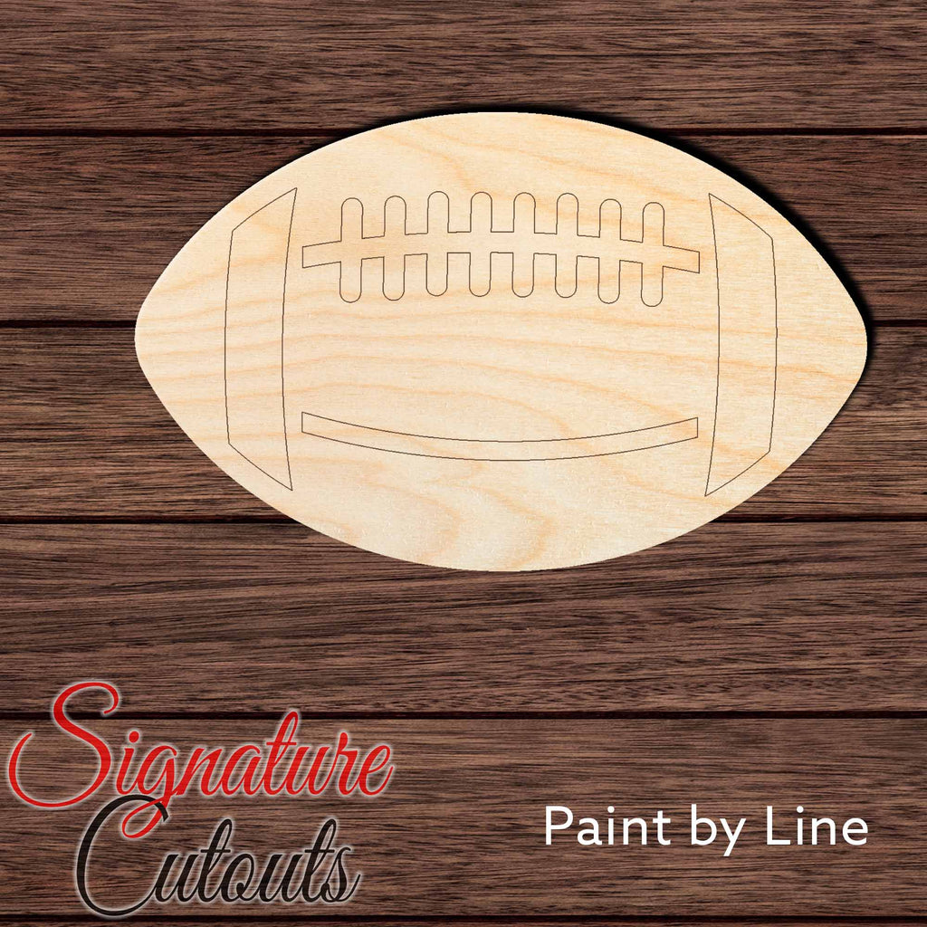 Football 005 Paint by Line Shape Cutout in Wood Craft Shapes & Bases Signature Cutouts