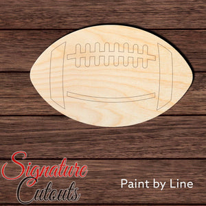 Football 005 Paint by Line Shape Cutout in Wood Craft Shapes & Bases Signature Cutouts