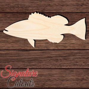 Gag Grouper 001 Fish Shape Cutout in Wood, Acrylic or Acrylic Mirror Craft Shapes & Bases Signature Cutouts