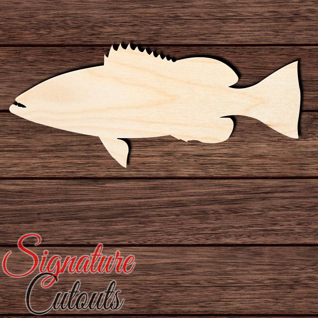 Gag Grouper 002 Fish Shape Cutout in Wood, Acrylic or Acrylic Mirror Craft Shapes & Bases Signature Cutouts