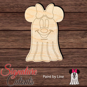 Ghost Minnie 002 Halloween Shape Cutout - Paint by Line Craft Shapes & Bases Signature Cutouts