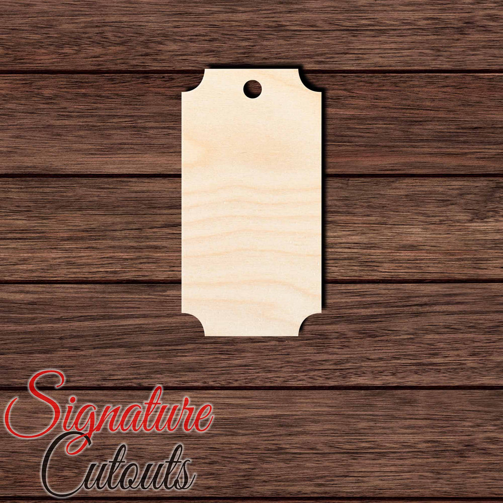 Gift Tag 008 Shape Cutout in Wood, Acrylic or Acrylic Mirror - Signature Cutouts