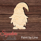 Gnome 005 Holding Heart Shape Cutout - Paint by Line
