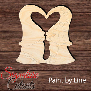 Gnome Love 001 Shape Cutout - Paint by Line Craft Shapes & Bases Signature Cutouts