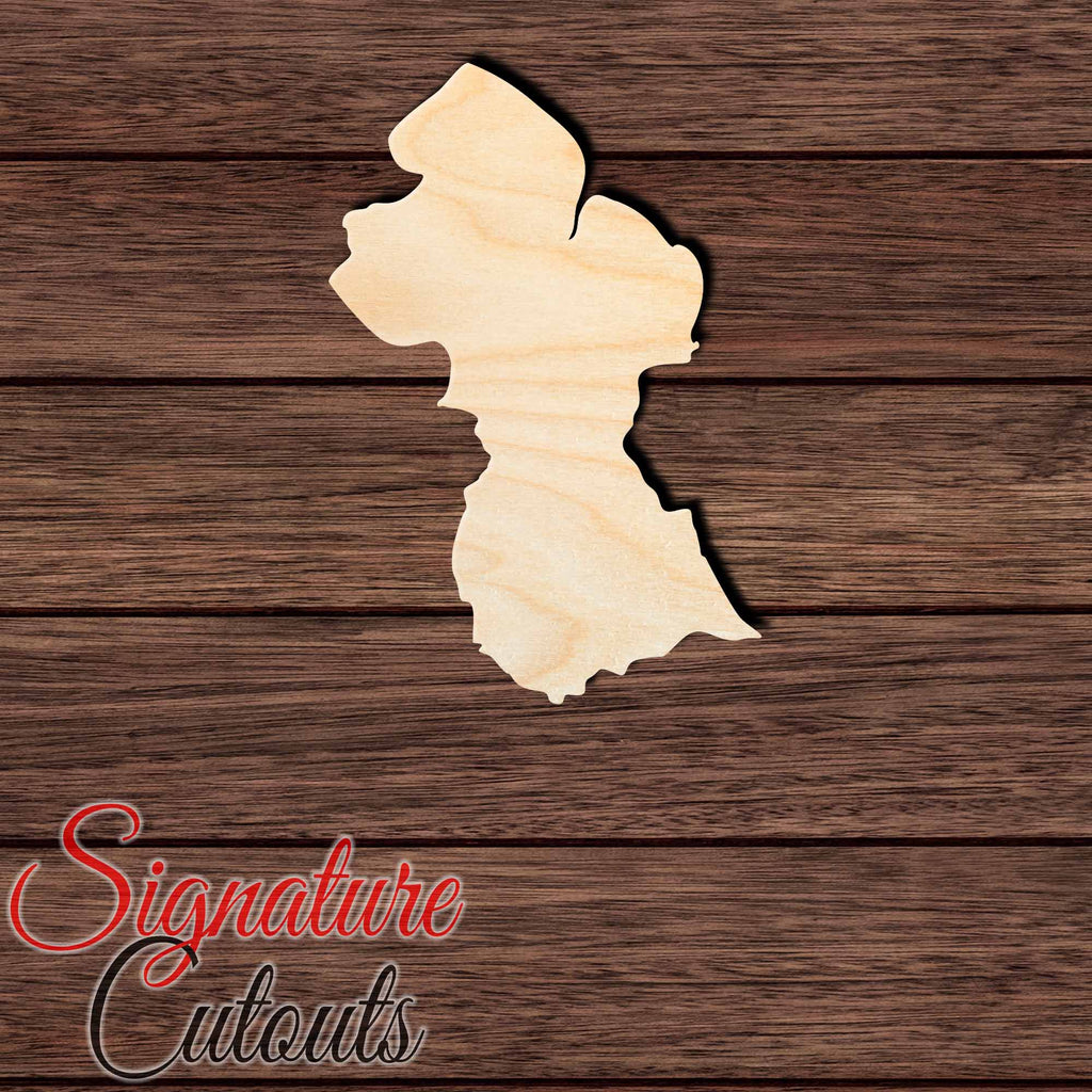 Guyana Shape Cutout in Wood, Acrylic or Acrylic Mirror - Signature Cutouts