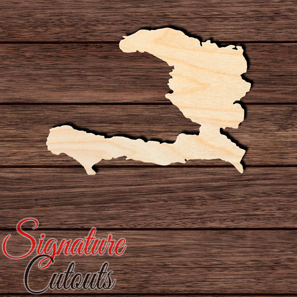 Haiti Shape Cutout in Wood, Acrylic or Acrylic Mirror - Signature Cutouts