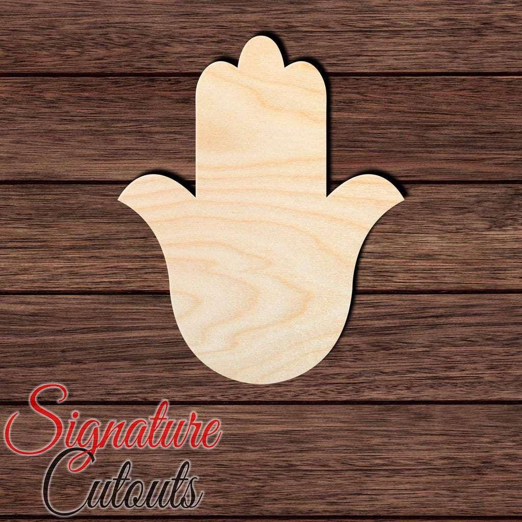 Hamsa Hand 002 Solid Shape Cutout in Wood Craft Shapes & Bases Signature Cutouts