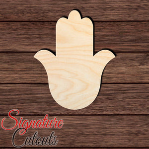 Hamsa Hand 002 Solid Shape Cutout in Wood Craft Shapes & Bases Signature Cutouts