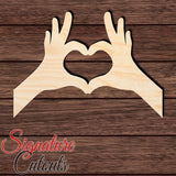 Hand Heart 002 Shape Cutout in Wood, Acrylic or Acrylic Mirror - Signature Cutouts