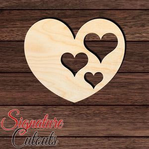 Heart 007 Shape Cutout in Wood, Acrylic or Acrylic Mirror - Signature Cutouts