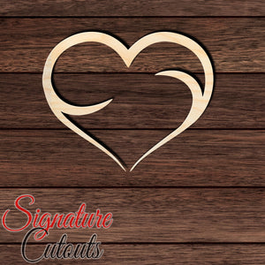 Heart 009 Shape Cutout in Wood, Acrylic or Acrylic Mirror - Signature Cutouts