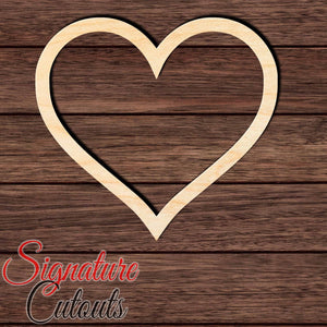 Heart Outline 001 Shape Cutout in Wood, Acrylic or Acrylic Mirror Craft Shapes & Bases Signature Cutouts