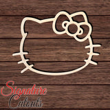 Hello Kitty Head with Bow Shape Cutout in Wood, Acrylic or Acrylic Mirror Craft Shapes & Bases Signature Cutouts 3 inches Wood (3/16 in. thick birch plywood)