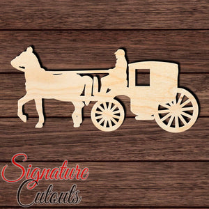 Horse Carriage 001 Shape Cutout in Wood, Acrylic or Acrylic Mirror Craft Shapes & Bases Signature Cutouts