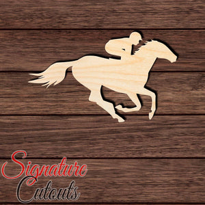 Horse Jockey 001 Shape Cutout in Wood, Acrylic or Acrylic Mirror Craft Shapes & Bases Signature Cutouts