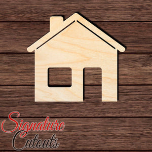 House 006 Shape Cutout in Wood, Acrylic or Acrylic Mirror Craft Shapes & Bases Signature Cutouts