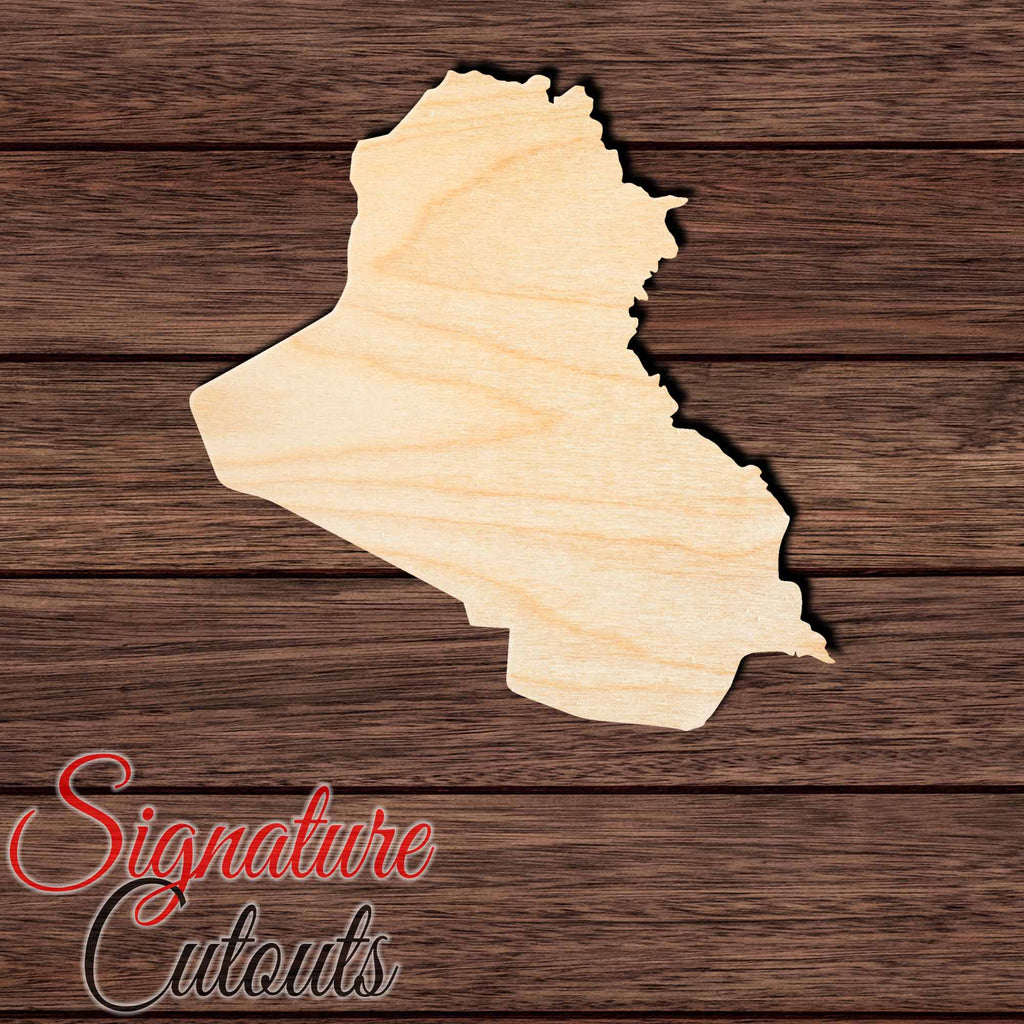 Iraq Shape Cutout in Wood, Acrylic or Acrylic Mirror - Signature Cutouts