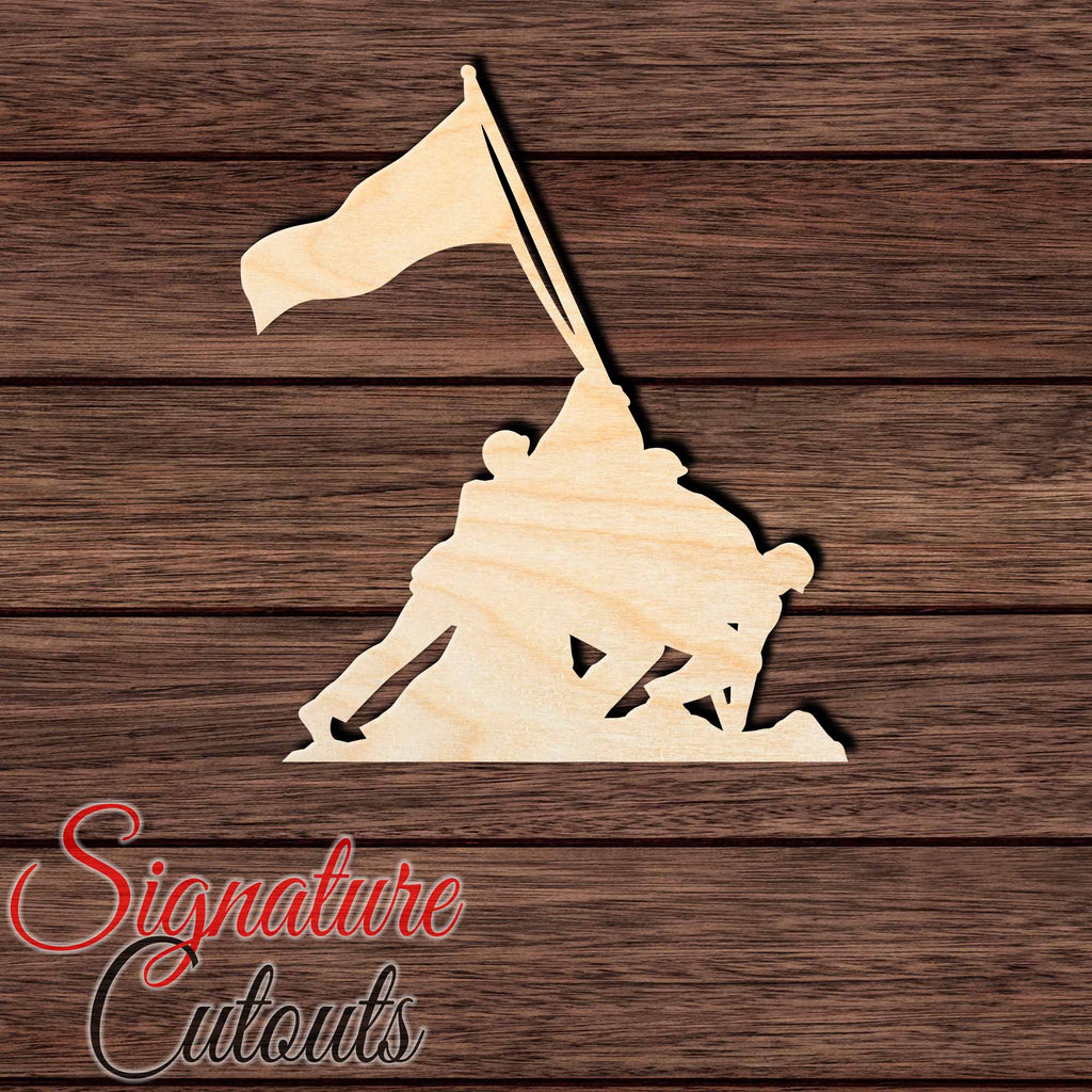 Iwo Jima Memorial Shape Cutout in Wood, Acrylic or Acrylic Mirror Craft Shapes & Bases Signature Cutouts