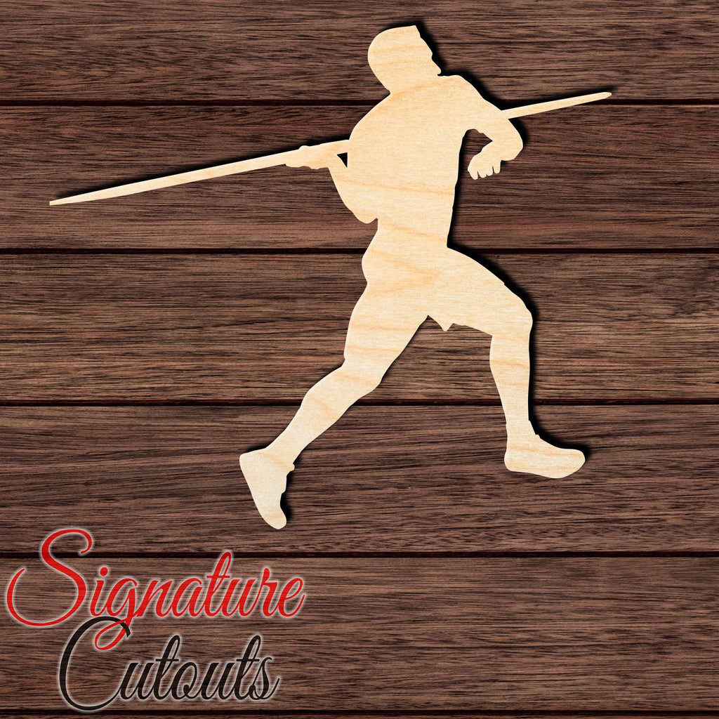 Javelin Throw 001 Shape Cutout in Wood, Acrylic or Acrylic Mirror Craft Shapes & Bases Signature Cutouts 3 inches Wood (3/16 in. thick birch plywood)