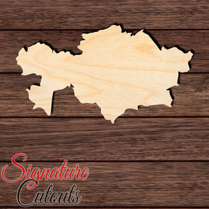 Kazakhstan Shape Cutout in Wood, Acrylic or Acrylic Mirror - Signature Cutouts