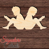 Kids Reading 001 Shape Cutout in Wood, Acrylic or Acrylic Mirror Craft Shapes & Bases Signature Cutouts