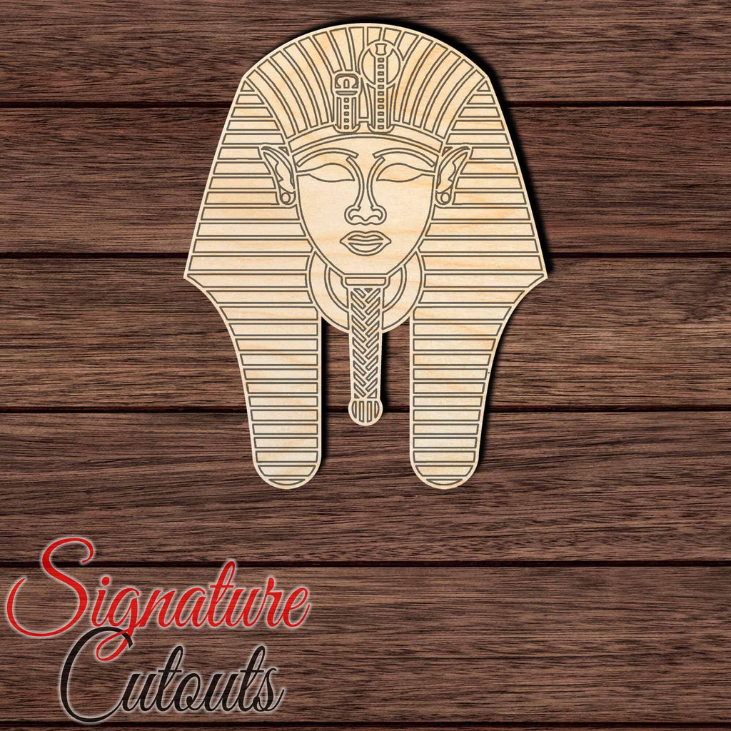 King Tut Head Dress 001 Shape Cutout in Wood, Acrylic or Acrylic Mirror Craft Shapes & Bases Signature Cutouts