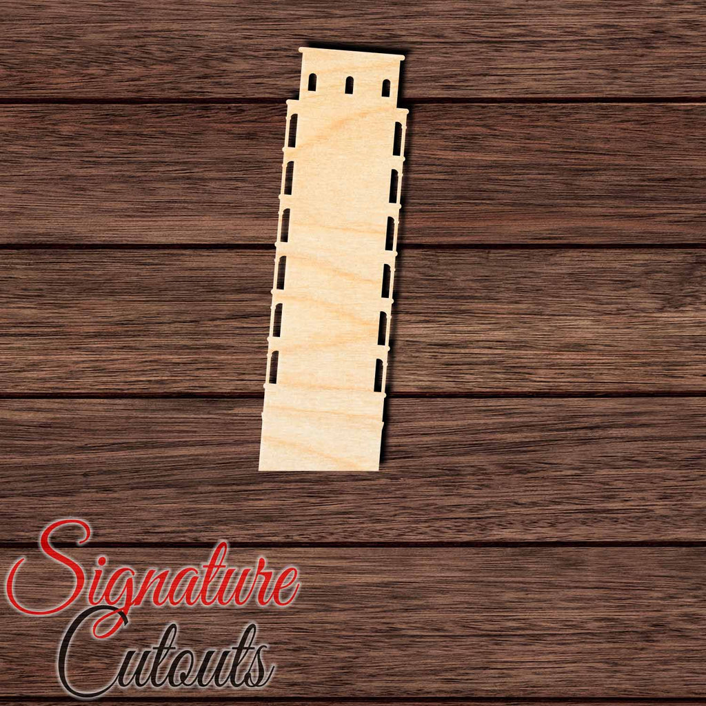 Leaning Tower of Pisa Shape Cutout in Wood, Acrylic or Acrylic Mirror - Signature Cutouts