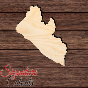 Liberia Shape Cutout in Wood, Acrylic or Acrylic Mirror - Signature Cutouts