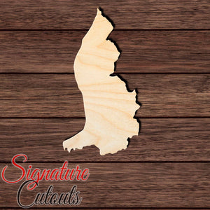 Liechtenstein Shape Cutout in Wood, Acrylic or Acrylic Mirror - Signature Cutouts