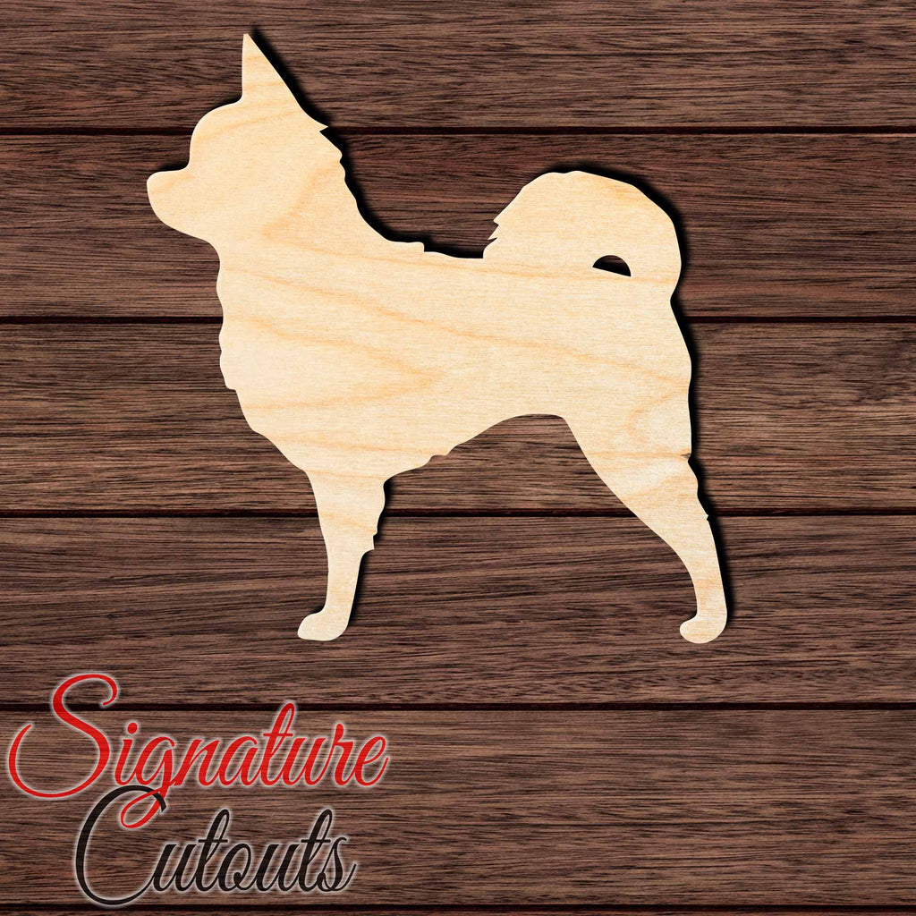 Long Haired Chihuahua 002 Shape Cutout in Wood, Acrylic or Acrylic Mirror Craft Shapes & Bases Signature Cutouts