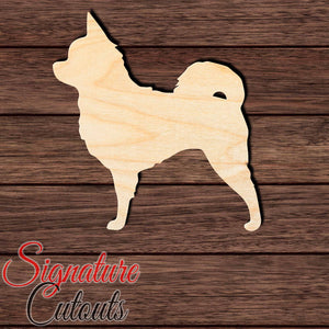 Long Haired Chihuahua 002 Shape Cutout in Wood, Acrylic or Acrylic Mirror Craft Shapes & Bases Signature Cutouts