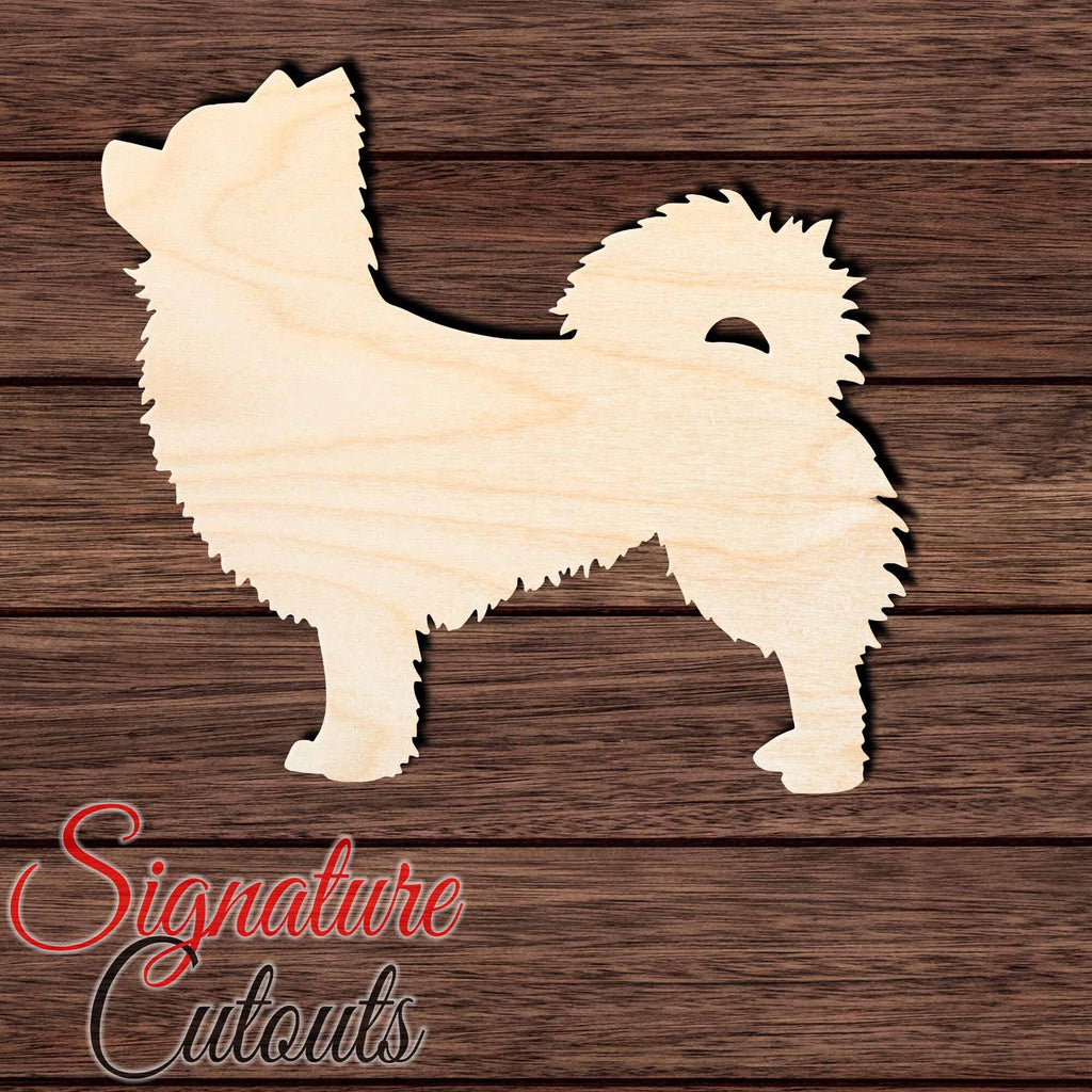 Long Haired Chihuahua 003 Shape Cutout in Wood, Acrylic or Acrylic Mirror Craft Shapes & Bases Signature Cutouts