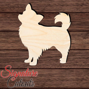 Long Haired Chihuahua 004 Shape Cutout in Wood, Acrylic or Acrylic Mirror Craft Shapes & Bases Signature Cutouts