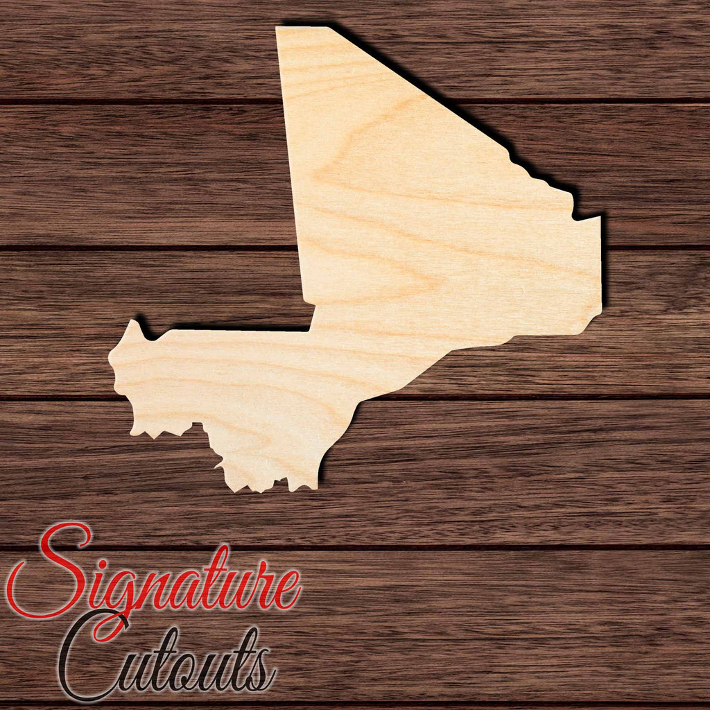 Mali Shape Cutout in Wood, Acrylic or Acrylic Mirror - Signature Cutouts