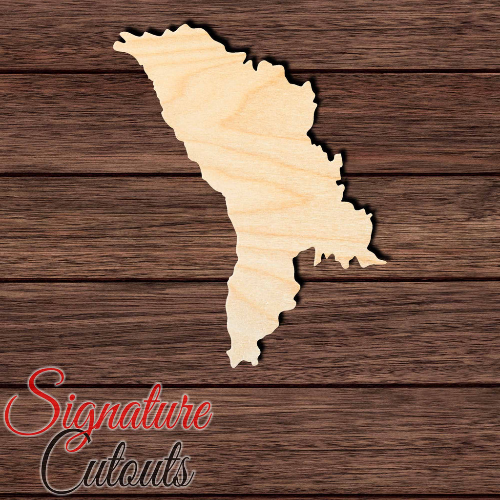 Moldova Shape Cutout in Wood, Acrylic or Acrylic Mirror - Signature Cutouts