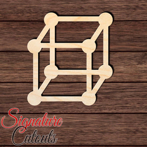 Molecular Cube 001 Shape Cutout in Wood, Acrylic or Acrylic Mirror Craft Shapes & Bases Signature Cutouts