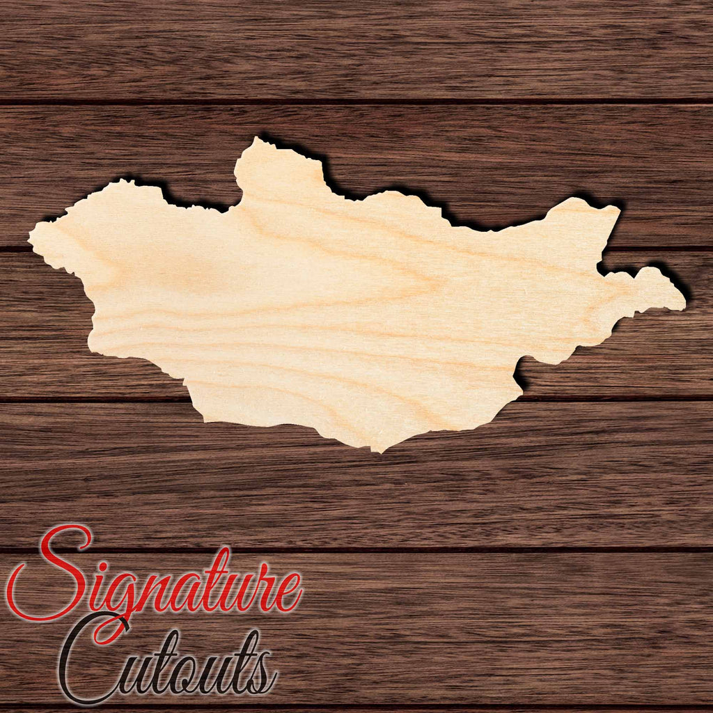 Mongolia Shape Cutout in Wood, Acrylic or Acrylic Mirror - Signature Cutouts