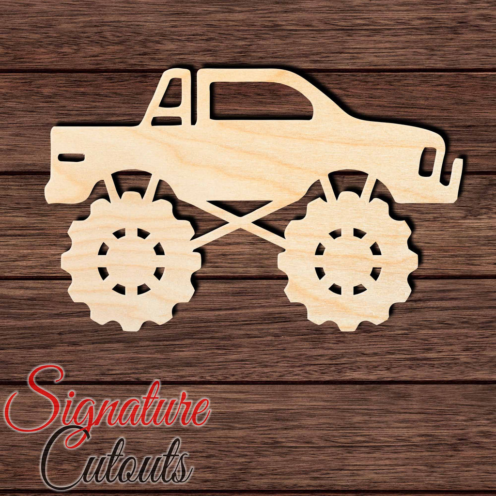 Monster Truck 005 Shape Cutout in Wood, Acrylic or Acrylic Mirror - Signature Cutouts