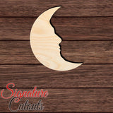 Moon Face 001 Shape Cutout in Wood, Acrylic or Acrylic Mirror - Signature Cutouts